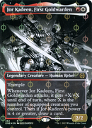Jor Kadeen, First Goldwarden (Borderless Manga Step-and-Compleat Foil) [Phyrexia: All Will Be One] - Destination Retro
