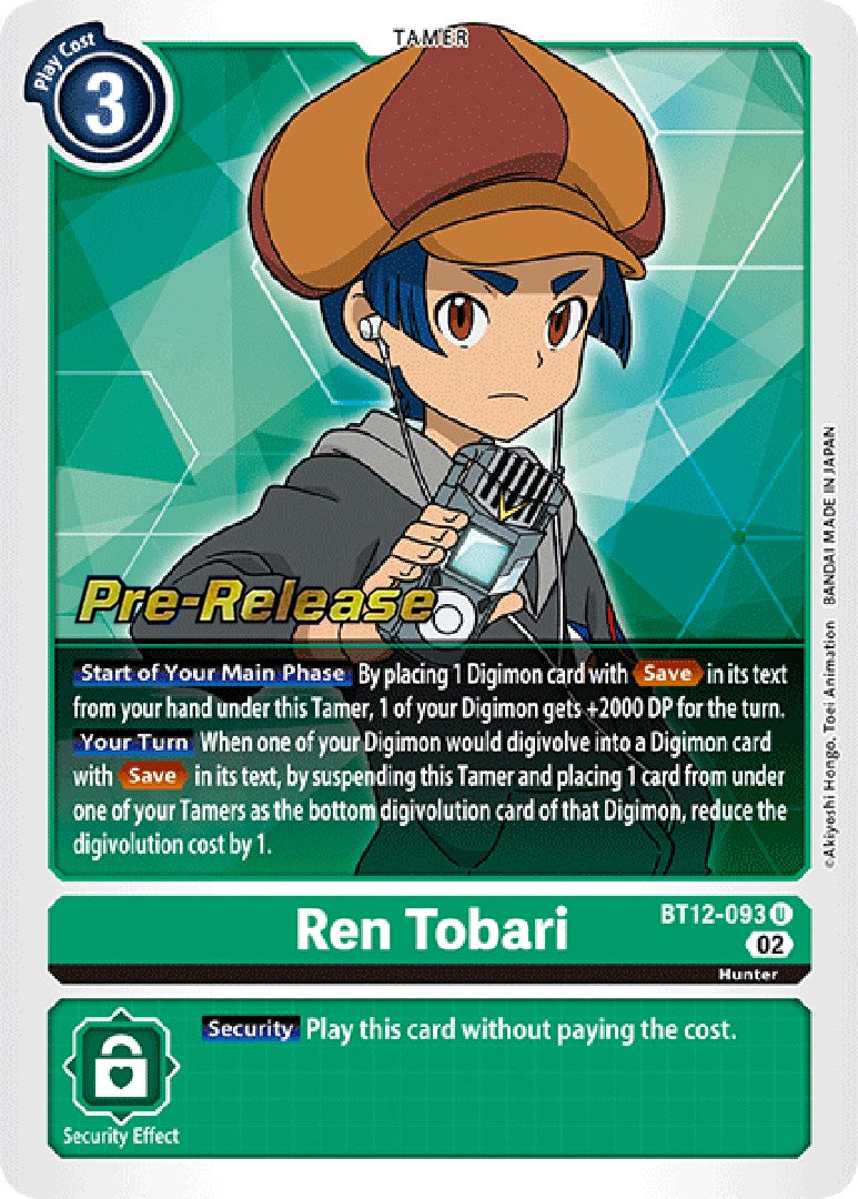 Ren Tobari [BT12-093] [Across Time Pre-Release Cards] - Destination Retro