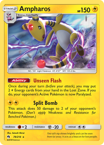 Ampharos (78/214) [Sun & Moon: Lost Thunder] - Destination Retro