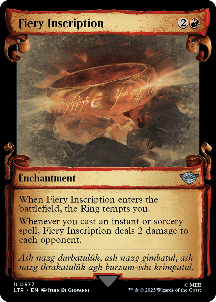 Fiery Inscription [The Lord of the Rings: Tales of Middle-Earth Showcase Scrolls] - Destination Retro