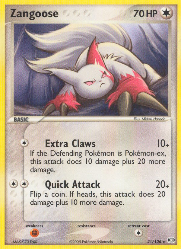 Zangoose (21/106) [EX: Emerald] - Destination Retro