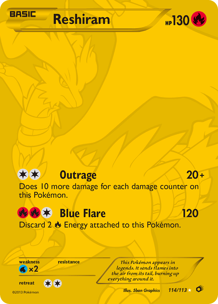 Reshiram (114/113) [Black & White: Legendary Treasures] - Destination Retro