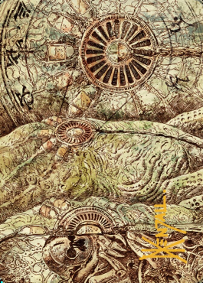 Phyrexian Processor Art Card (Gold-Stamped Signature) [The Brothers' War Art Series] - Destination Retro