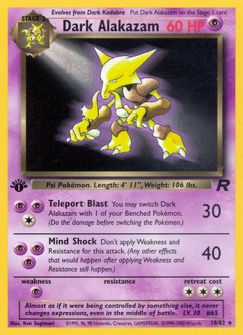 Dark Alakazam (18/82) [Team Rocket 1st Edition] - Destination Retro