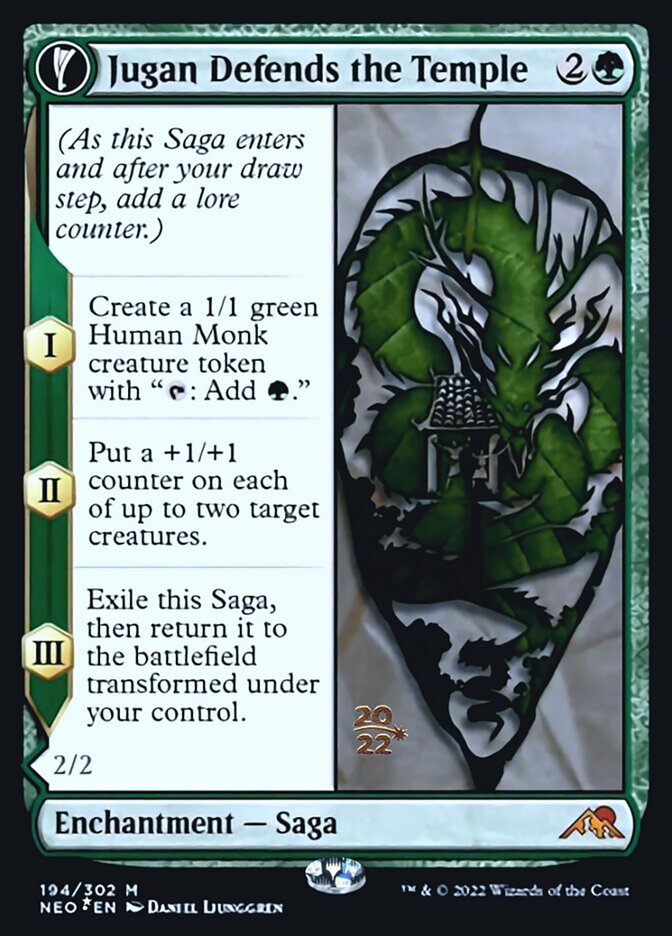 Jugan Defends the Temple // Remnant of the Rising Star [Kamigawa: Neon Dynasty Prerelease Promos] - Destination Retro
