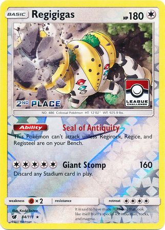 Regigigas (84/111) (League Promo 2nd Place) [Sun & Moon: Crimson Invasion] - Destination Retro
