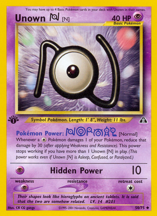 Unown [N] (50/75) [Neo Discovery 1st Edition] - Destination Retro