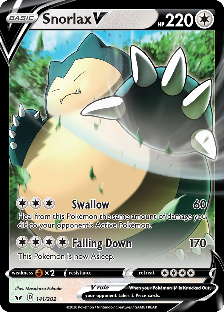 Snorlax V (141/202) [Sword & Shield: Base Set] - Destination Retro