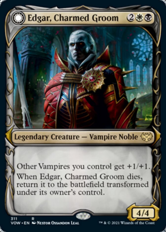 Edgar, Charmed Groom // Edgar Markov's Coffin (Showcase Fang Frame) [Innistrad: Crimson Vow] - Destination Retro