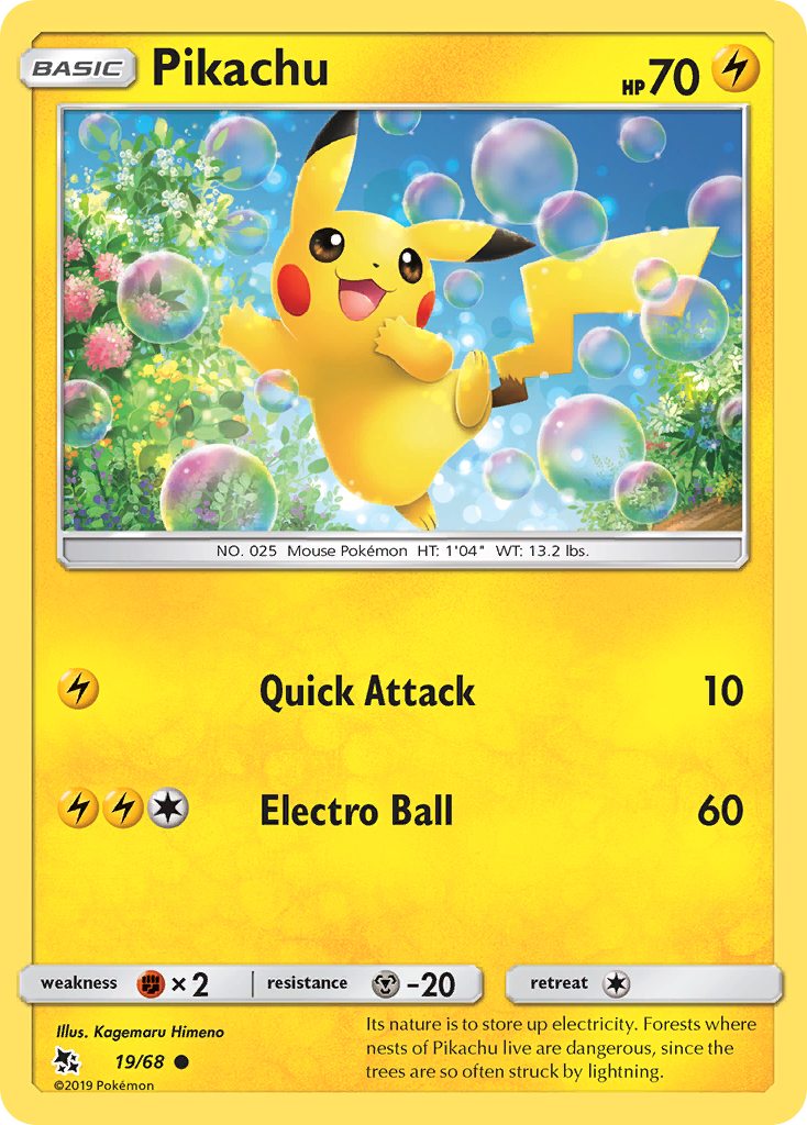 Pikachu (19/68) [Sun & Moon: Hidden Fates] - Destination Retro