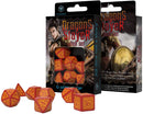 SUPPLIES - DICE - DRAGON SLAYER RED AND ORANGE DICE SET - Destination Retro