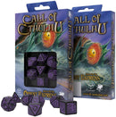 SUPPLIES - DICE - CALL OF CTHULHU HORROR ON THE ORIENT EXPRESS BLACK AND PURPLE  DICE SET - Destination Retro