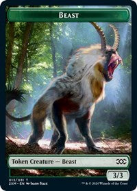 Beast // Saproling Double-sided Token [Double Masters Tokens] - Destination Retro