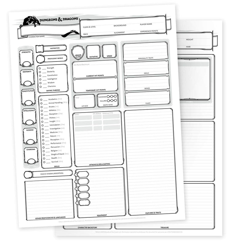 DUNGEONS & DRAGONS - BOOK - CHARACTER SHEETS - Destination Retro