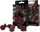 SUPPLIES - DICE - DRAGON DICE SET: BLACK/RED - Destination Retro