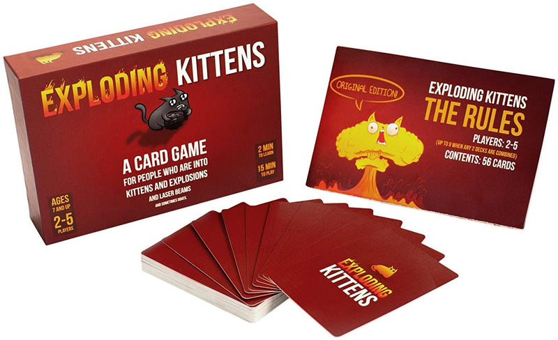 Exploding Kittens - A Russian Roulette Card Game, Easy Family-Friendly Party Games - Card Games for Adults, Teens & Kids - 2-5 Players - Destination Retro