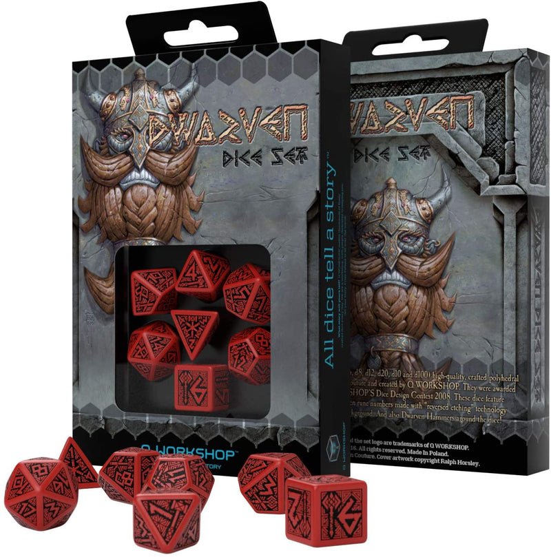 SUPPLIES - DICE - DWARVEN DICE SET - RED/BLACK - Destination Retro