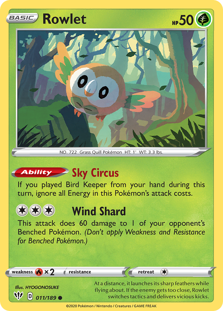 Rowlet (11/189) [Sword & Shield: Darkness Ablaze] - Destination Retro