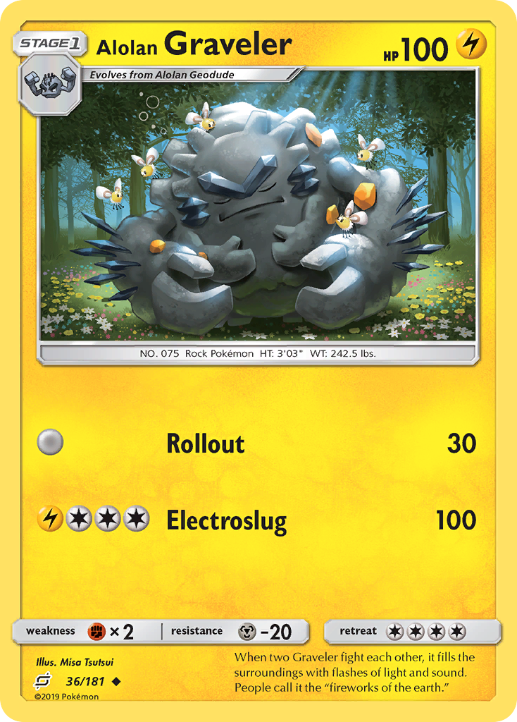 Alolan Graveler (36/181) [Sun & Moon: Team Up] - Destination Retro