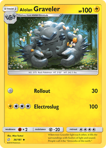 Alolan Graveler (36/181) [Sun & Moon: Team Up] - Destination Retro