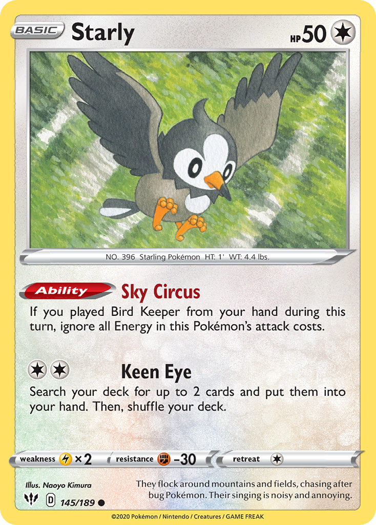 Starly (145/189) [Sword & Shield: Darkness Ablaze] - Destination Retro