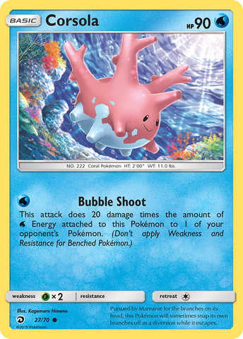 Corsola (27/70) [Sun & Moon: Dragon Majesty] - Destination Retro