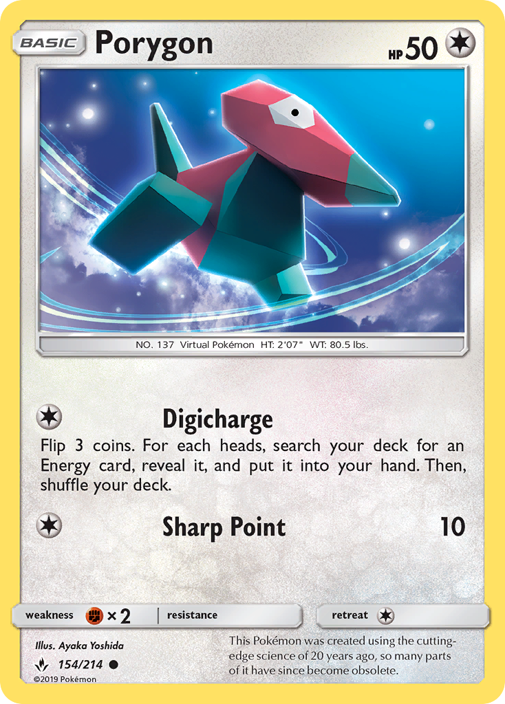 Porygon (154/214) [Sun & Moon: Unbroken Bonds] - Destination Retro