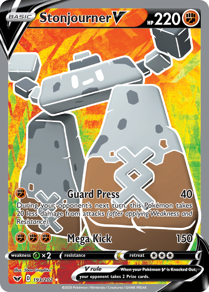 Stonjourner V (193/202) [Sword & Shield: Base Set] - Destination Retro