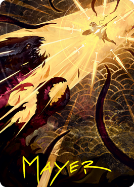 Defiant Strike Art Card (Gold-Stamped Signature) [Strixhaven: School of Mages Art Series] - Destination Retro