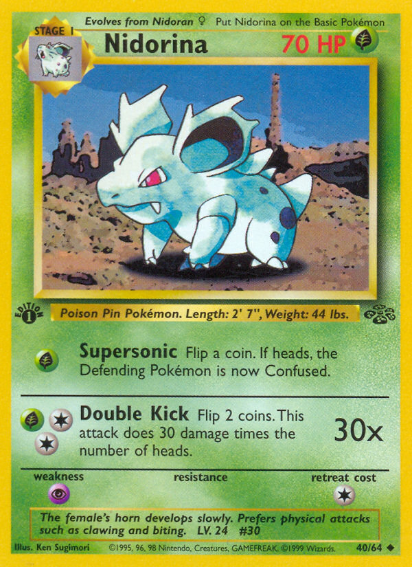 Nidorina (40/64) [Jungle 1st Edition] - Destination Retro
