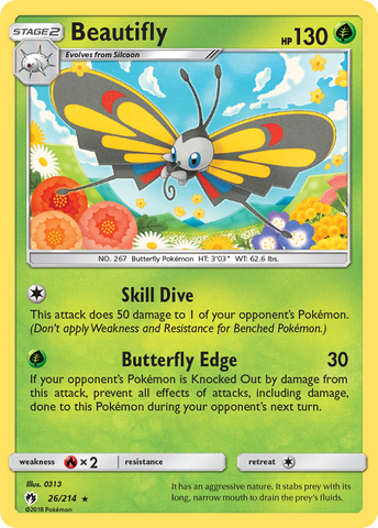 Beautifly (26/214) [Sun & Moon: Lost Thunder] - Destination Retro