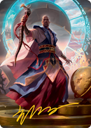 Teferi, Who Slows the Sunset Art Card (Gold-Stamped Signature) [Innistrad: Midnight Hunt Art Series] - Destination Retro