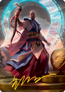 Teferi, Who Slows the Sunset Art Card (Gold-Stamped Signature) [Innistrad: Midnight Hunt Art Series] - Destination Retro