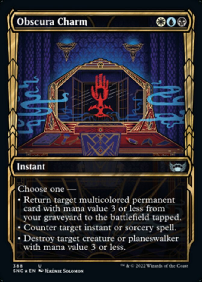 Obscura Charm (Showcase Golden Age Gilded Foil) [Streets of New Capenna] - Destination Retro