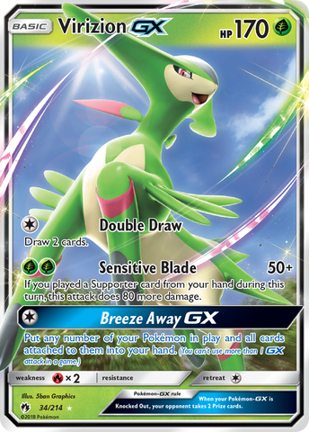 Virizion GX (34/214) [Sun & Moon: Lost Thunder] - Destination Retro