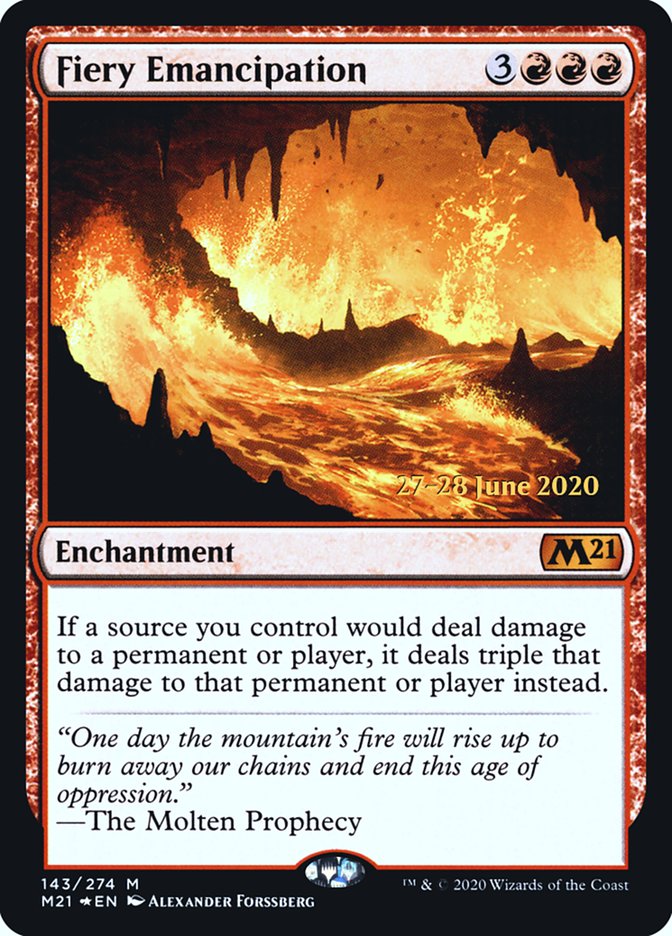 Fiery Emancipation  [Core Set 2021 Prerelease Promos] - Destination Retro