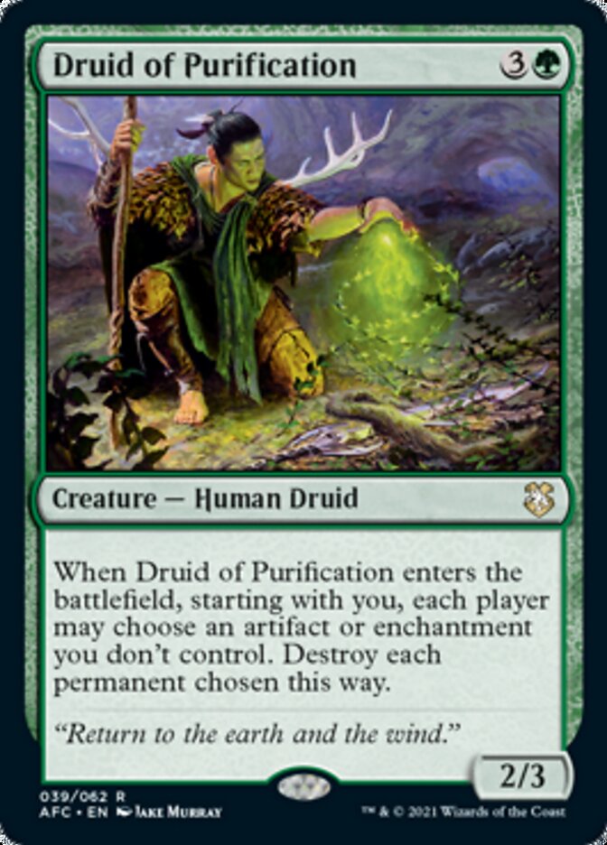 Druid of Purification [Dungeons & Dragons: Adventures in the Forgotten Realms Commander] - Destination Retro