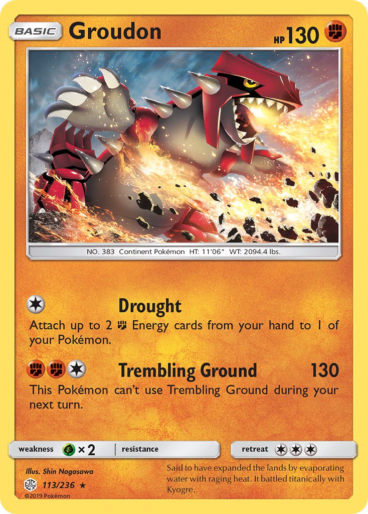 Groudon (Cracked Ice Holo) (113/236) [Theme Deck Exclusives] - Destination Retro