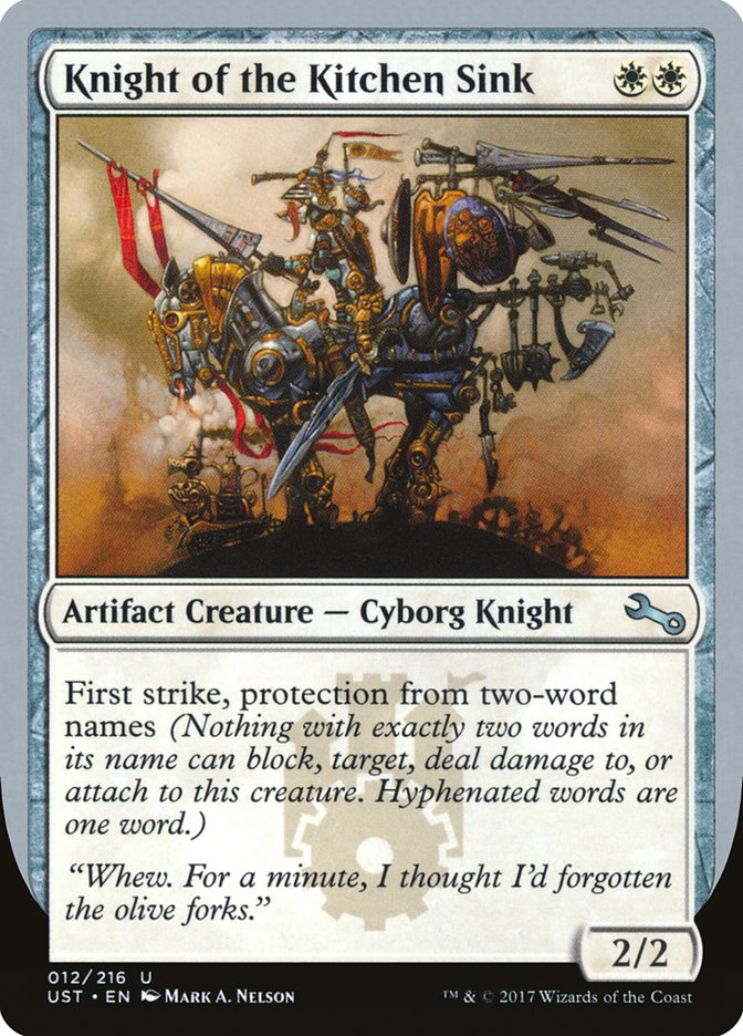Knight of the Kitchen Sink ("protection from two-word names") [Unstable] - Destination Retro