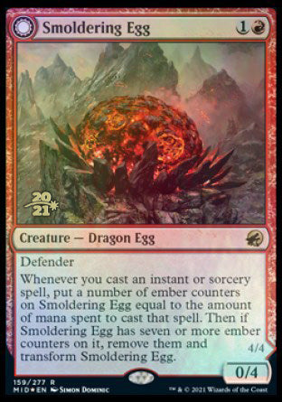 Smoldering Egg // Ashmouth Dragon [Innistrad: Midnight Hunt Prerelease Promos] - Destination Retro
