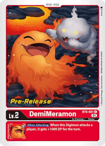 DemiMeramon [BT6-001] [Double Diamond Pre-Release Cards] - Destination Retro