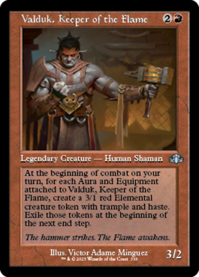 Valduk, Keeper of the Flame (Retro) [Dominaria Remastered] - Destination Retro