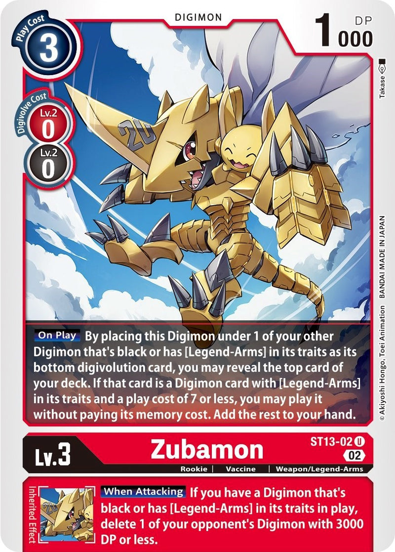 Zubamon [ST13-02] [Starter Deck: Ragnaloardmon] - Destination Retro