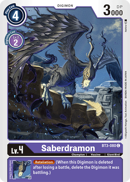 Saberdramon [BT3-080] [Release Special Booster Ver.1.5] - Destination Retro