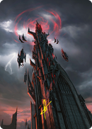 Barad-dur Art Card (Gold-Stamped Signature) [The Lord of the Rings: Tales of Middle-earth Art Series] - Destination Retro