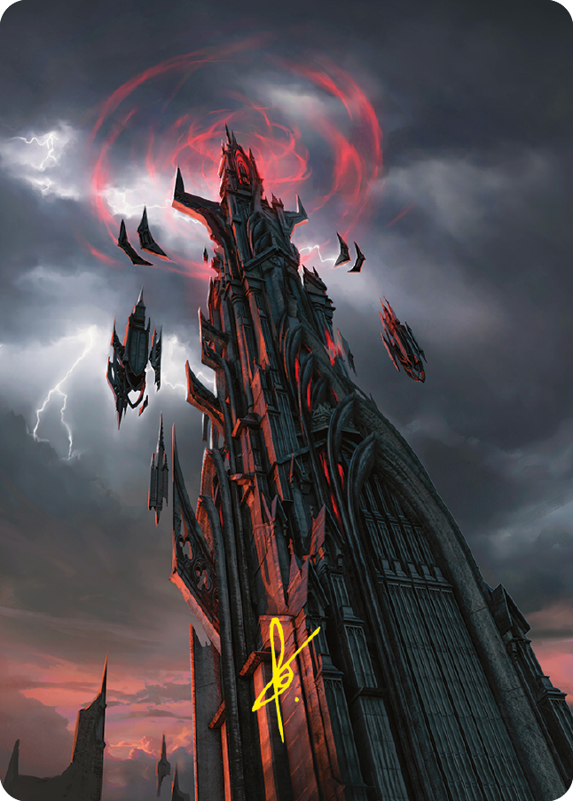 Barad-dur Art Card (Gold-Stamped Signature) [The Lord of the Rings: Tales of Middle-earth Art Series] - Destination Retro