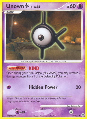 Unown K (68/132) [Diamond & Pearl: Secret Wonders] - Destination Retro