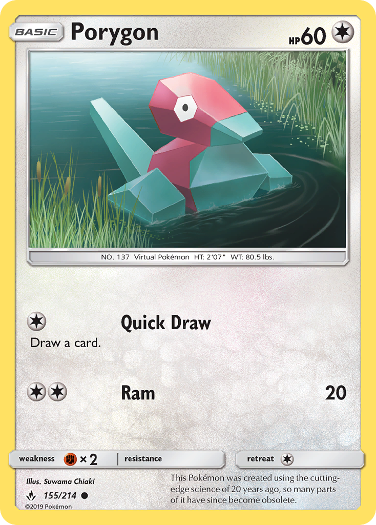 Porygon (155/214) [Sun & Moon: Unbroken Bonds] - Destination Retro