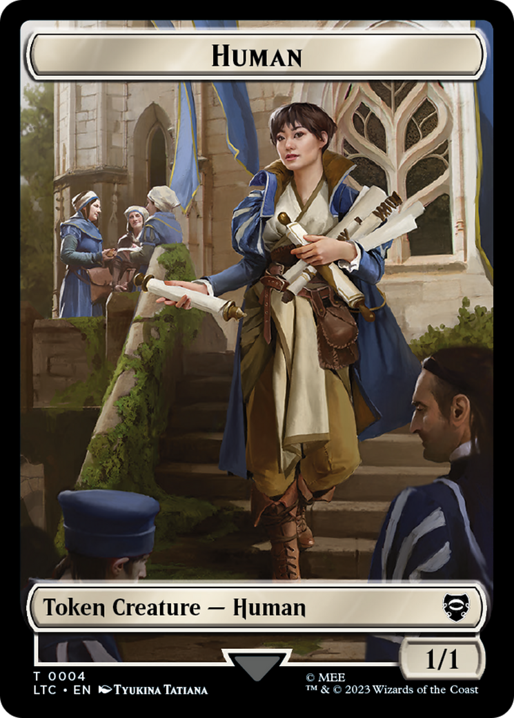 Human // Treasure Double-Sided Token [The Lord of the Rings: Tales of Middle-Earth Commander Tokens] - Destination Retro