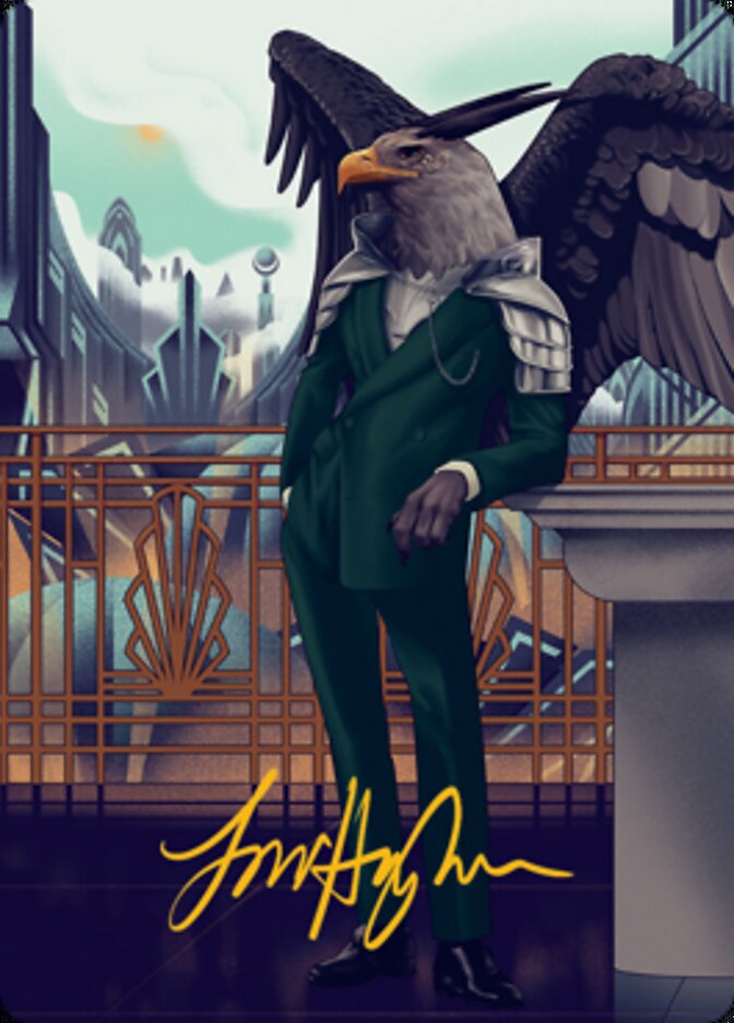 Falco Spara, Pactweaver 2 Art Card (Gold-Stamped Signature) [Streets of New Capenna Art Series] - Destination Retro